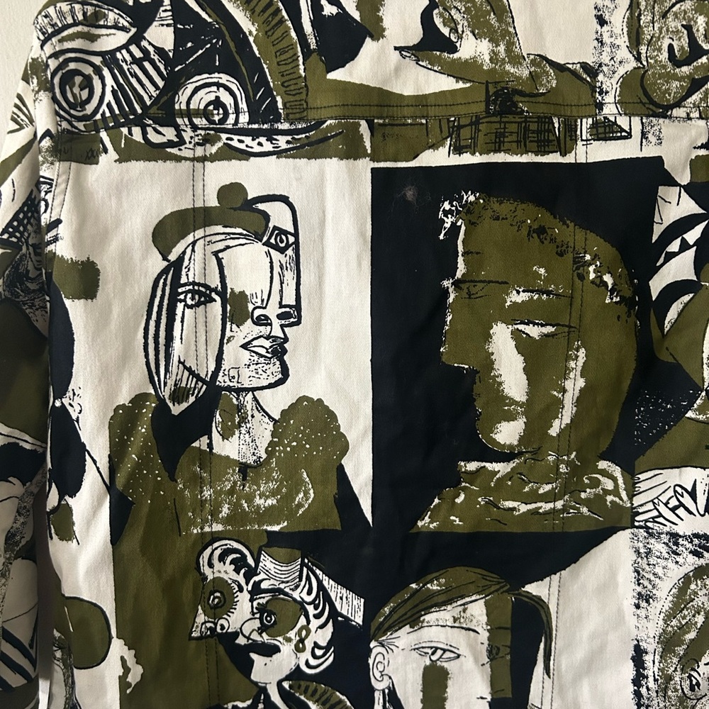 Mirror Image Picasso Abstract Art Print Women's Blazer - Picture 4 of 8